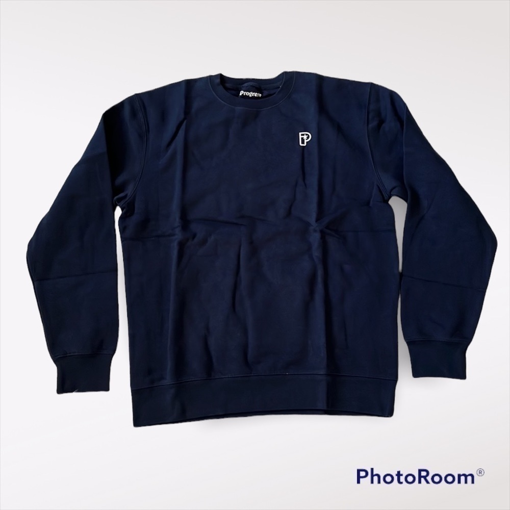 Progress Unisex Crew neck Navy blue Sweatshirt size Large